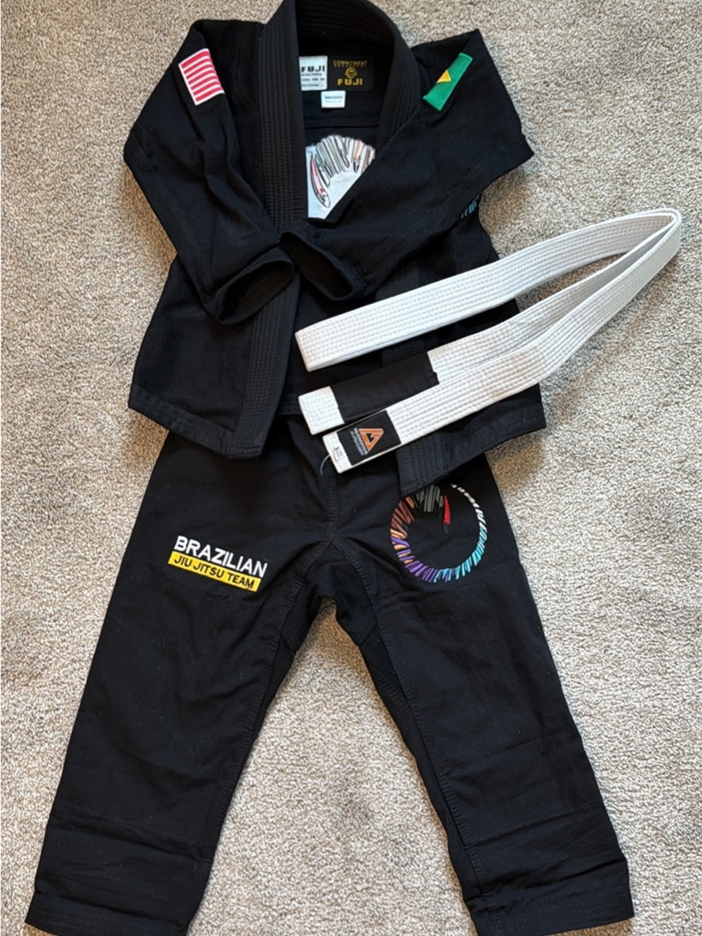 Kids Brazilian Jiu-Jitsu Gi - Black with White Belt
